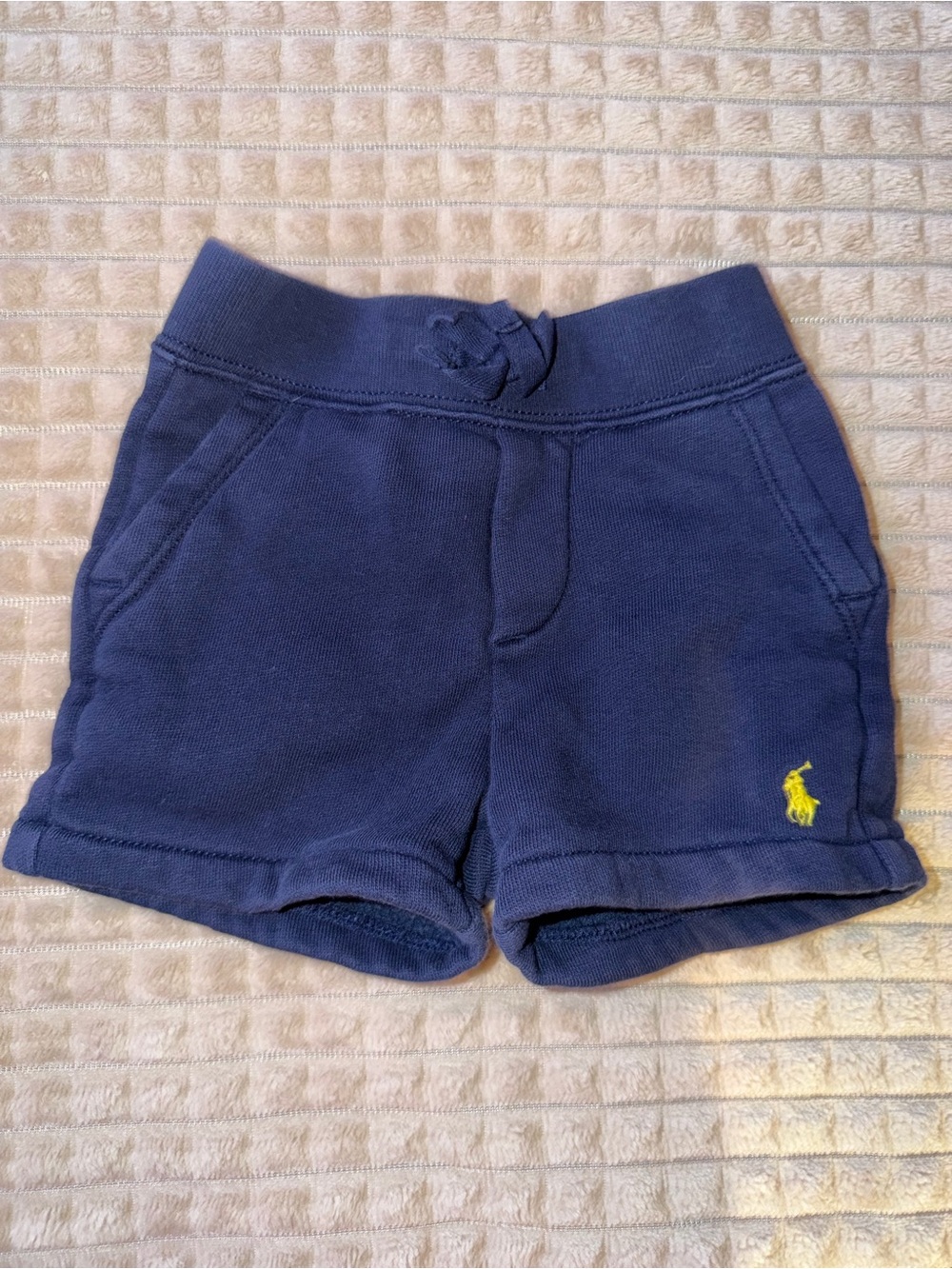 Polo by Ralph Lauren Navy Knit Shorts with Yellow Pony